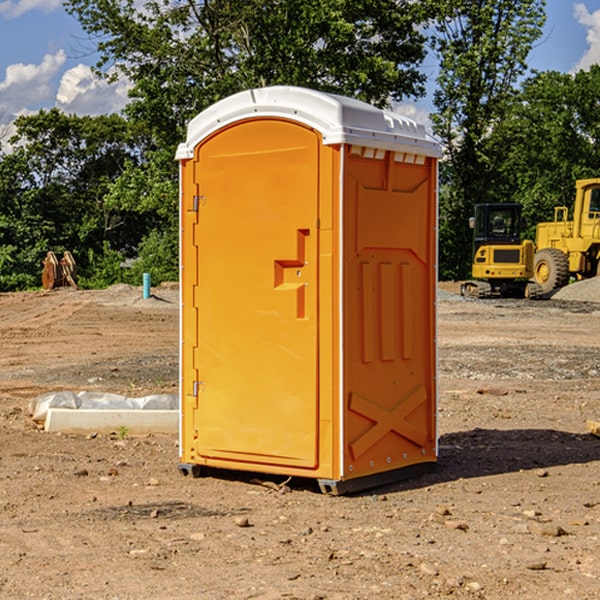 how often are the porta potties cleaned and serviced during a rental period in Crane OH